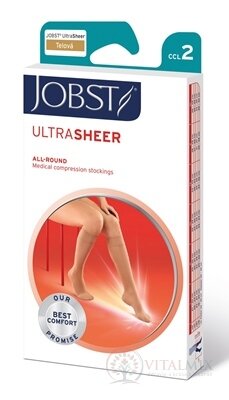 JOBST ULTRA SHEER kompresívne lýtkové pančuchy II.KT, bežná d., s otvorenou špičkou, telové, veľ. V., 1x1 pár