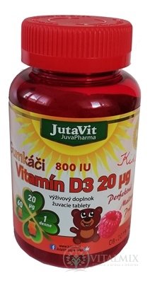 JutaVit Gumkáči Vitamín D3 20 µg Kids tbl (gumené medvedíky) 1x60 ks