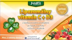 JutaVit Lipozomálny vitamín C + D3 s bioflavonoidmi a extraktmi zo šípok a aceroly tbl 1x60 ks