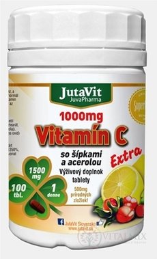JutaVit Vitamín C 1000 mg so šípkami a acerolou tbl (extra) 1x100 ks