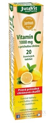 JutaVit Vitamín C 1000 mg šumivé tablety s príchuťou citróna 1x20 ks