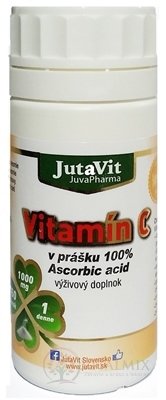 JutaVit Vitamín C (100% Ascorbic acid) prášok 1x160 g