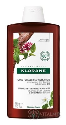 KLORANE SHAMPOOING À LA QUININE & EDELWEISS BIO šampón s chinínom a bio plesnivcom alpským 1x400ml