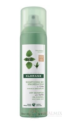 KLORANE SHAMPOOING SEC SÉBOR. à l'Ortie BRUNS suchý šampón, seboregulačný so žihľavou, tmavé a mastné vlasy (inov.2019) 1x150 ml
