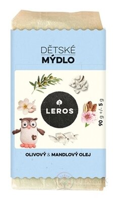 LEROS DETSKÉ MYDLO OLIVOVÝ & MANDĽOVÝ OLEJ tuhé mydlo 1x90 g