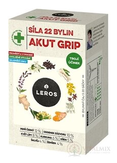 LEROS SILA 22 BYLÍN AKUT GRIP bylinný čaj aromatizovaný, nálevové vrecká 20x2,5 g (50 g)