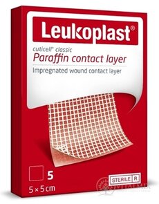 LEUKOPLAST CUTICELL CLASSIC krytie na rany s parafínovou kontaktnou vrstvou, sterilné, 5x5 cm, 1x5 ks