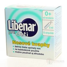 Libenar pre deti nosové kvapky (ampulky) roztok na čistenie nosových dutín 15x5 ml