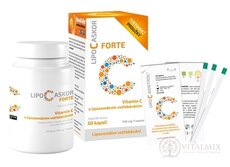LIPO C ASKOR FORTE cps 60 ks - vitamín C s lipozomálnym vstrebávaním + testovacie prúžky, 1x1 set
