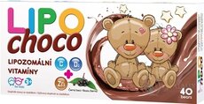 LIPOchoco Lipozomálne vitamíny C+D3+ZN+Baza čierna čokoládové medvedíky 1x40 ks