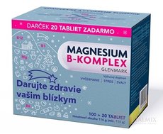 Magnesium B-komplex Glenmark (Vianočné balenie) tbl 100+20 zadarmo (120 ks)