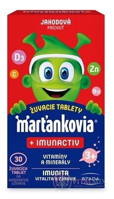 Marťankovia + Imunactiv cmúľacie tablety, príchuť jahoda 1x30 ks
