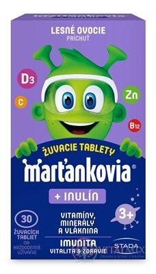 Marťankovia + Inulín žuvacie tablety, príchuť lesné ovocie 1x30 ks