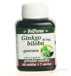 MedPharma GINKGO BILOBA + GUARANA tbl 60+7 zadarmo (67 ks)