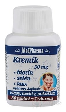 MedPharma KREMÍK 30mg+Biotín+Selén+PABA tbl (inov.2020) 1x37 ks