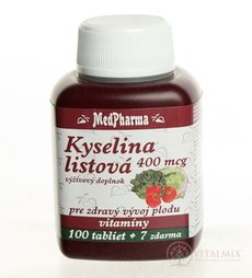 MedPharma KYSELINA LISTOVÁ 400 mcg tbl 100+7 zadarmo (107 ks)