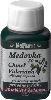 MedPharma MEDOVKA 50MG + CHMEĽ + VALERIÁNA tbl 30+7 zadarmo (37 ks)