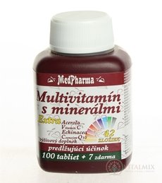 MedPharma MULTIVITAMIN S MINERÁL. EXTRA 42 ZLOŽIEK tbl 100+7 zadarmo (107 ks)