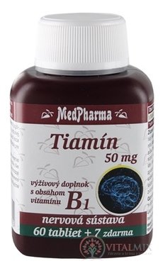 MedPharma TIAMÍN 50 mg (vitamín B1) tbl 60+7 zadarmo (67 ks)