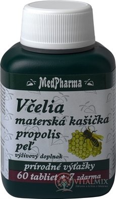 MedPharma VČELIA MAT. KAŠIČKA + PROPOLIS + PEĽ tbl 60+7 zadarmo (67 ks)