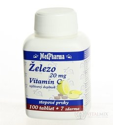 MedPharma ŽELEZO 20MG + Vit. C tbl 100+7 zadarmo (107 ks)