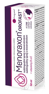 MENORAXON OROFAST sublingválny sprej s resveratrolom, 250 dávok, príchuť citrus a mäta, 1x50 ml
