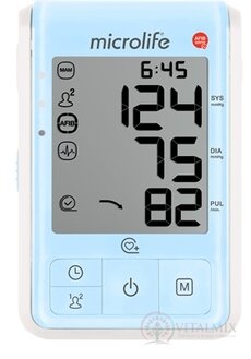 MICROLIFE TLAKOMER DIGITÁLNY BP B6 FAVOURITE automatický na rameno, AFIB sens, modrý, 1x1 ks