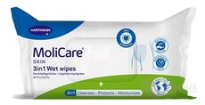 MoliCare SKIN Wet wipes 3v1 (modrý rad) vlhčené obrúsky s dimetikónom 1x30 ks