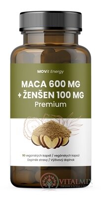 MOVit MACA 600 mg + ŽENŠEŇ 100 mg Premium cps 1x90 ks