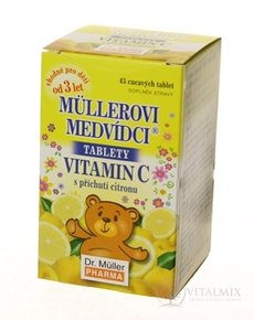 MÜLLEROVE medvedíky - VITAMÍN C tbl s príchuťou citrónu 1x45 ks