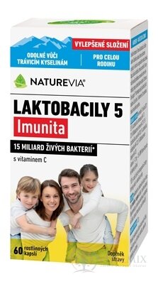 NATUREVIA LAKTOBACILY "5" Imunita cps s vitamínom C 1x60 ks