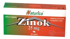 Naturica ZINOK 25 mg tbl 1x60 ks