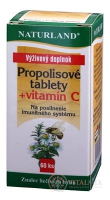 NATURLAND PROPOLISOVÉ TABLETY + VITAMÍN C tbl 1x60 ks