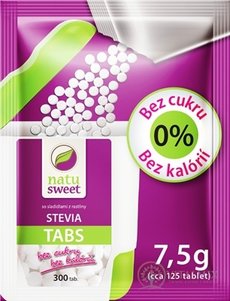 NATUSWEET STEVIA TABS - refill pack sladidlo, vrecúško na doplnenie dávkovača 1x7,5 g