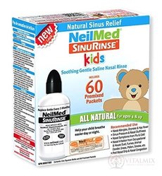 NeilMed SINUS RINSE Kids fľaška 120 ml + vrecúška (morská soľ) 60 ks, na hygienu nosa, 1x1 set