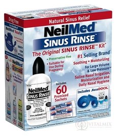 NeilMed SINUS RINSE Original Kit fľaška 240 ml + vrecúška (morská soľ) 60 ks, na hygienu nosa, 1x1 set