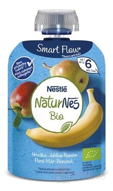 Nestlé NaturNes BIO Hruška Jablko Banán kapsička, ovocná desiata (od ukončeného 6. mesiaca) 1x90 g