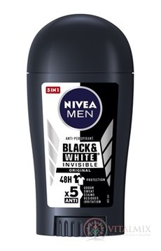 NIVEA MEN Anti-perspirant BLACK & WHITE Original tuhý, Invisible, 48H, 5xAnti 1x40 ml
