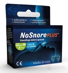 NoSnorePLUS silikónová vložka do nosa: veľkosť M 3 ks + veľkosť XL 1 ks ZADARMO, 1x1 set