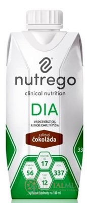 Nutrego DIA s príchuťou čokoláda tekutá výživa 12x330 ml