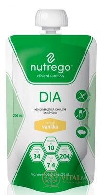 Nutrego DIA s príchuťou vanilka tekutá výživa 12x200 ml