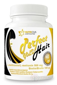 NUTRICIUS Perfect HAIR gold tbl (L - metionín 500 mg + biotín 100 μg) 1x90 ks