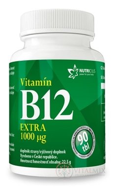 NUTRICIUS Vitamín B12 EXTRA 1000 μg tbl 1x90 ks