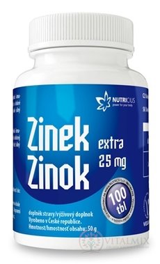 NUTRICIUS Zinok EXTRA 25 mg tbl 1x100 ks