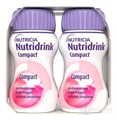 Nutridrink Compact s jahodovou príchuťou (inov.2025) 4x125 ml (500 ml)