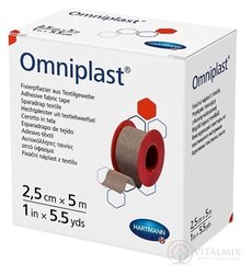 Omniplast fixačná náplasť z textilu na cievke (2,5 cm x 5 m) 1x1 ks