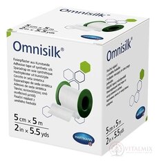 Omnisilk fixačná náplasť z umelého hodvábu na cievke (5 cm x 5 m) 1x1 ks