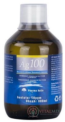 Pharma Activ Koloidné striebro Ag100 hustota 10ppm, 1x300 ml