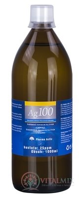 Pharma Activ Koloidné striebro Ag100 hustota 25ppm, 1x1000 ml