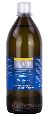 Pharma Activ Koloidné striebro Ag100 hustota 40ppm, 1x1000 ml